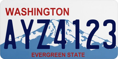 WA license plate AYZ4123