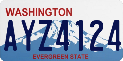 WA license plate AYZ4124