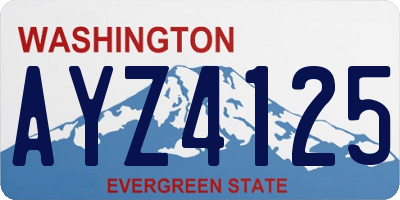 WA license plate AYZ4125