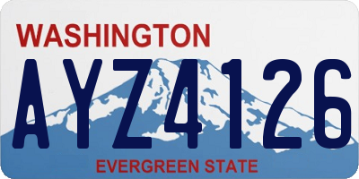 WA license plate AYZ4126