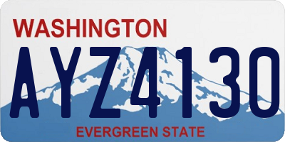 WA license plate AYZ4130