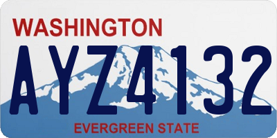 WA license plate AYZ4132