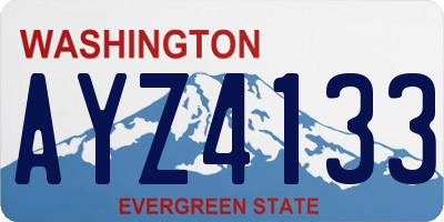 WA license plate AYZ4133