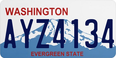 WA license plate AYZ4134