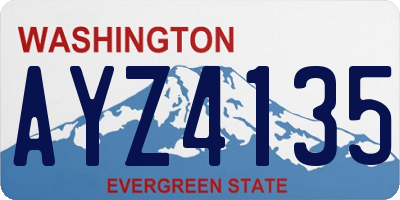 WA license plate AYZ4135