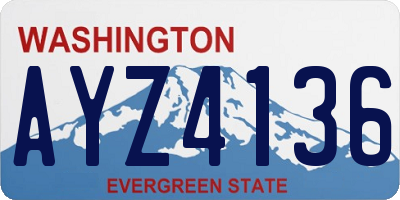 WA license plate AYZ4136