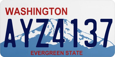 WA license plate AYZ4137