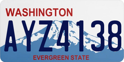 WA license plate AYZ4138