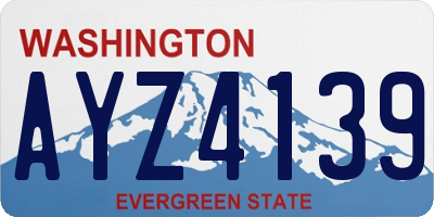 WA license plate AYZ4139