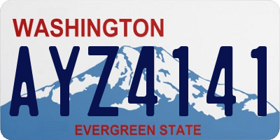 WA license plate AYZ4141