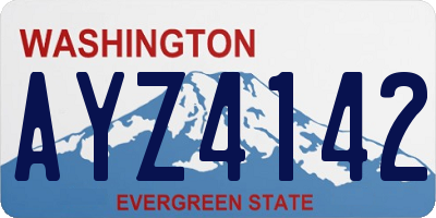 WA license plate AYZ4142