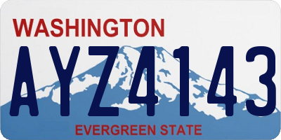 WA license plate AYZ4143