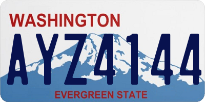 WA license plate AYZ4144