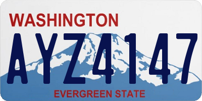 WA license plate AYZ4147