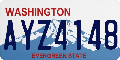 WA license plate AYZ4148