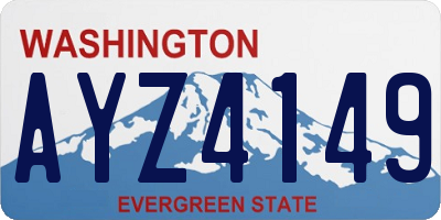 WA license plate AYZ4149