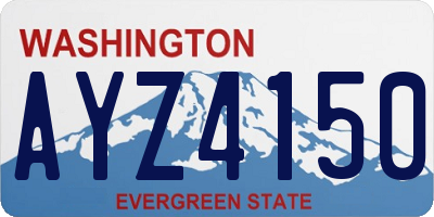 WA license plate AYZ4150