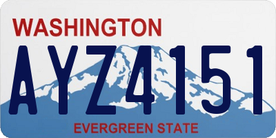 WA license plate AYZ4151