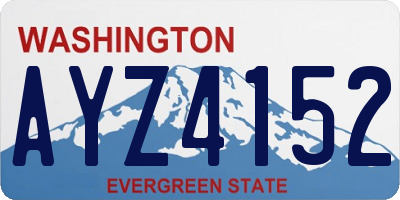 WA license plate AYZ4152