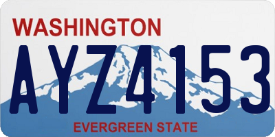 WA license plate AYZ4153