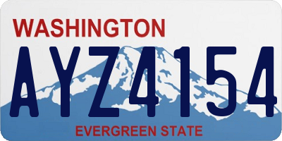 WA license plate AYZ4154