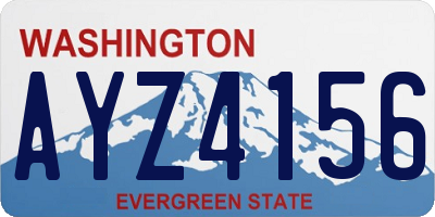 WA license plate AYZ4156