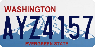 WA license plate AYZ4157