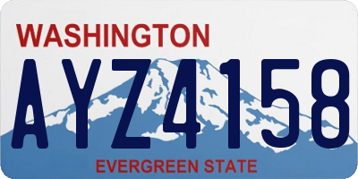 WA license plate AYZ4158