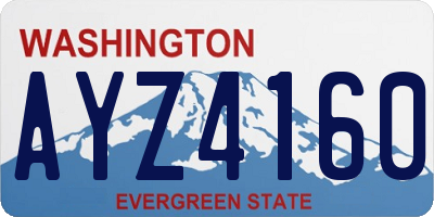 WA license plate AYZ4160