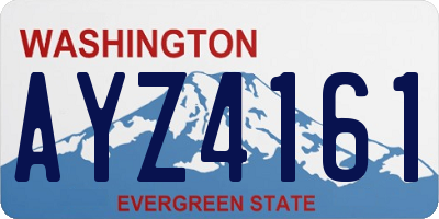 WA license plate AYZ4161