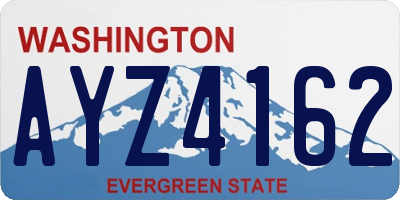 WA license plate AYZ4162