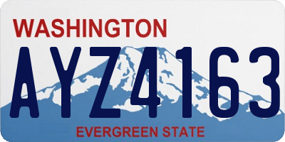 WA license plate AYZ4163