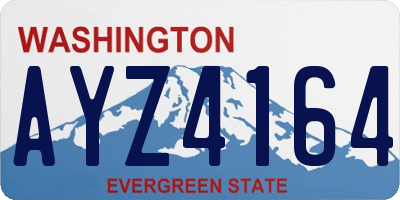 WA license plate AYZ4164