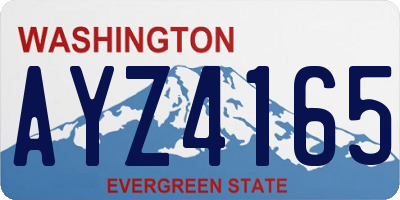 WA license plate AYZ4165