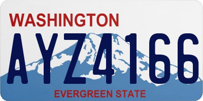 WA license plate AYZ4166