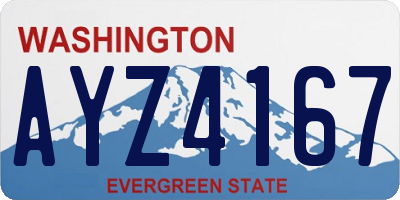 WA license plate AYZ4167