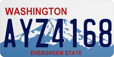 WA license plate AYZ4168