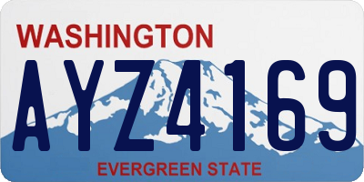 WA license plate AYZ4169