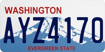 WA license plate AYZ4170