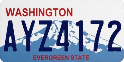 WA license plate AYZ4172