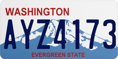 WA license plate AYZ4173