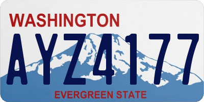 WA license plate AYZ4177