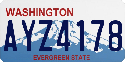 WA license plate AYZ4178