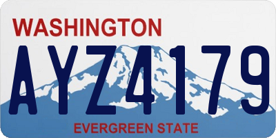 WA license plate AYZ4179