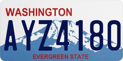 WA license plate AYZ4180