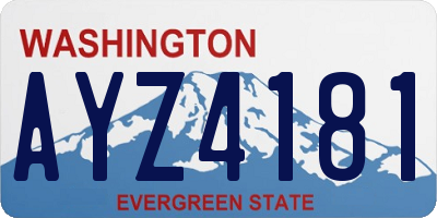 WA license plate AYZ4181