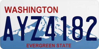 WA license plate AYZ4182