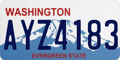 WA license plate AYZ4183