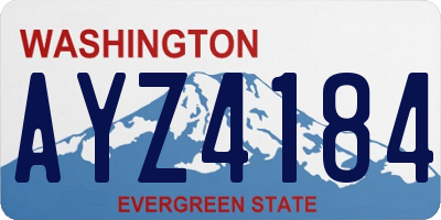 WA license plate AYZ4184