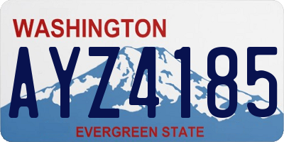 WA license plate AYZ4185